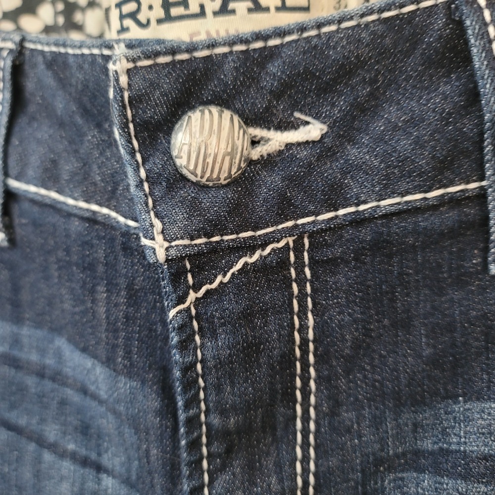 Ariat Real Denim Women 32S Lakeshore Lowrise Boot Rosy Whipstitch Jeans Western - Picture 5 of 14